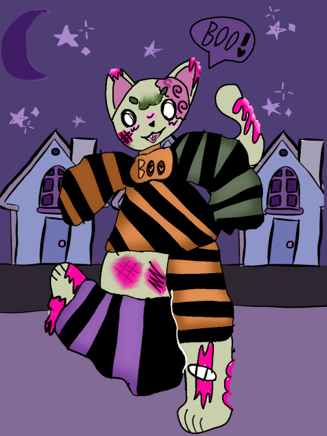 Zombie cat! (By me)
