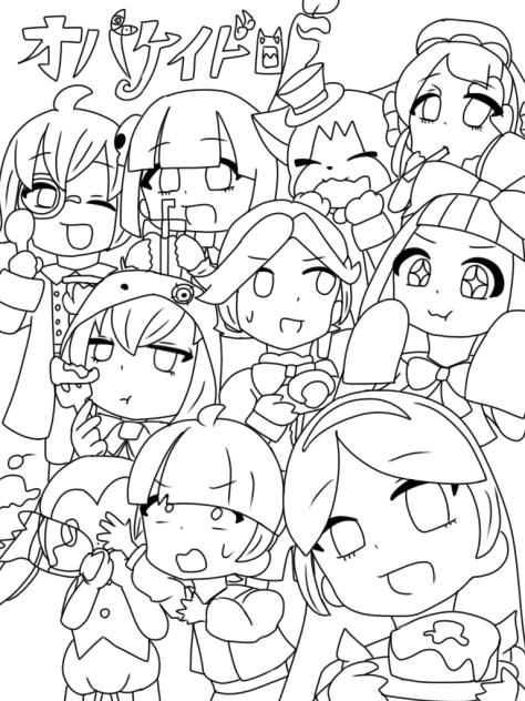 オバケイドロ ニンゲン 線画