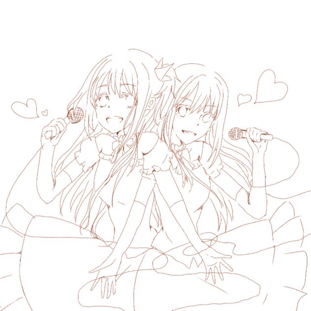卯月＆しぶりん【線画】
