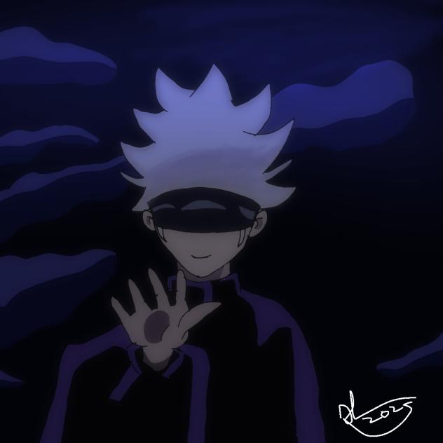 desenho de Satoru Gojo de jujitsu kaisen