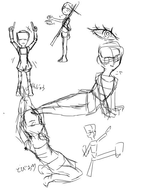 人体の構造もよくわからないやつの構図練習2