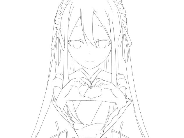 奏ページ 宵崎奏給仕服線画 - ibisPaint