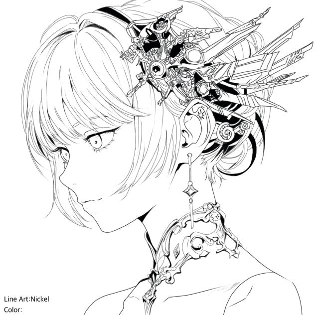 メカメカしい子　lineart