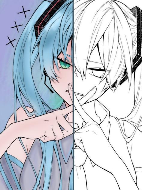 ミクさん塗り塗り　合作しよ
