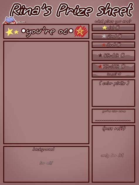 PRIZE SHEET FOR DA WINNER