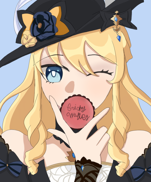 navia eating a macaroon