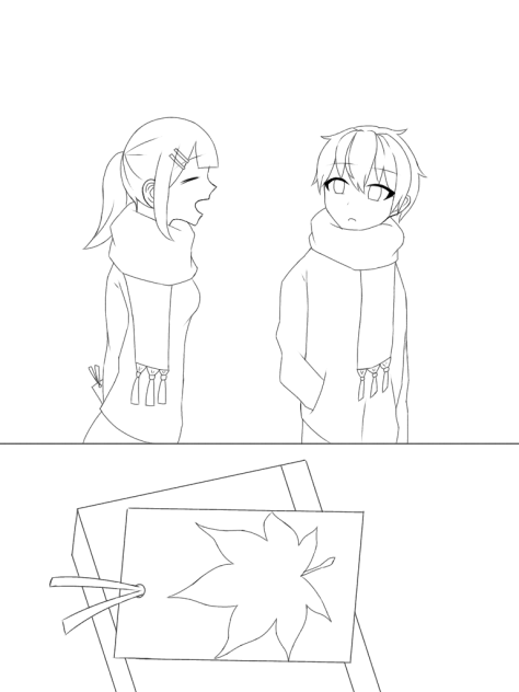 秋に染まる　線画