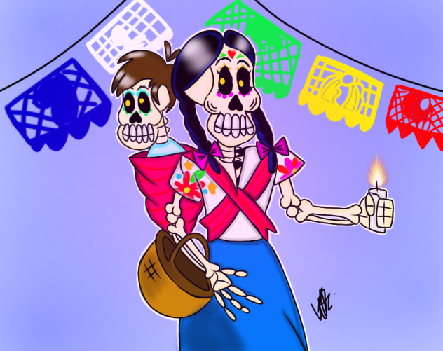 indígena día de muertos 🧡🧡💀💛💛