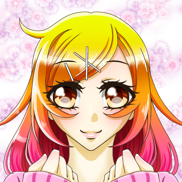 結局自分で塗ってみた(線画「ヘヤピンの女の子」)