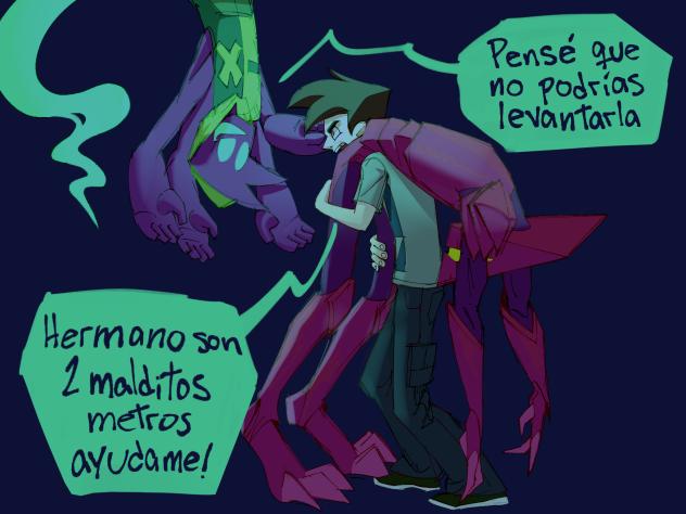 redibujo de un panel de mi comic
