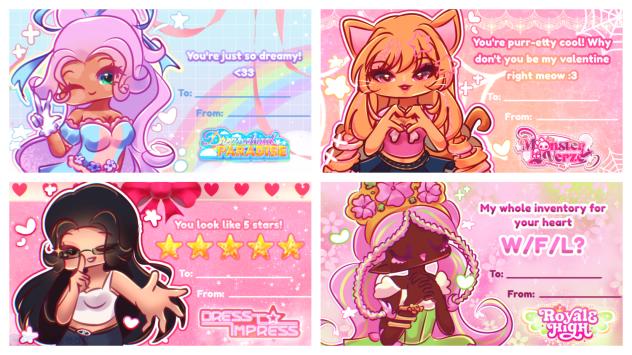 Roblox themed Valentine cards