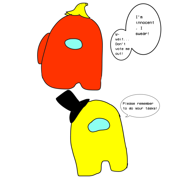 Among us red and yellow