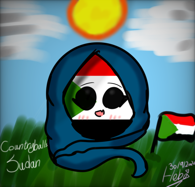 Countryballs Sudan (female)