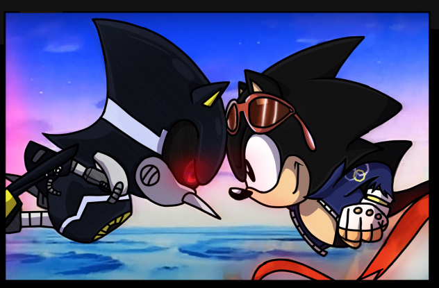 Chrome vs cayde sonic ova scene redraw