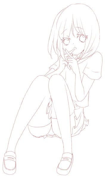 [線画]女の子