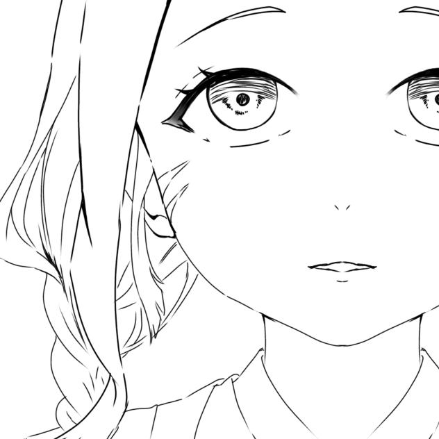 仰ぐ【線画】