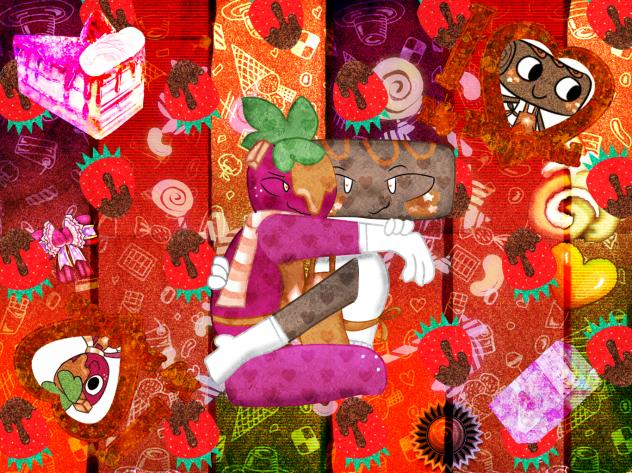 Fruitcake or strawberry cake