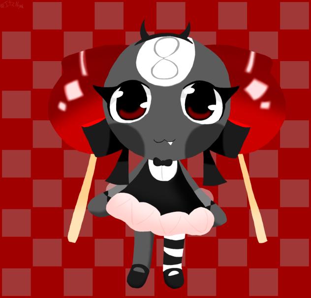 Toodles in a candy apple cookie costume