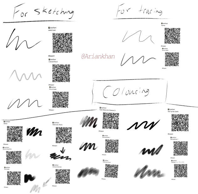 Brushes I mostly use in drawings!