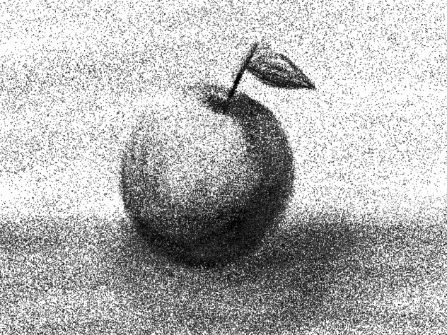 点画ペンを使ってりんご描いてみました