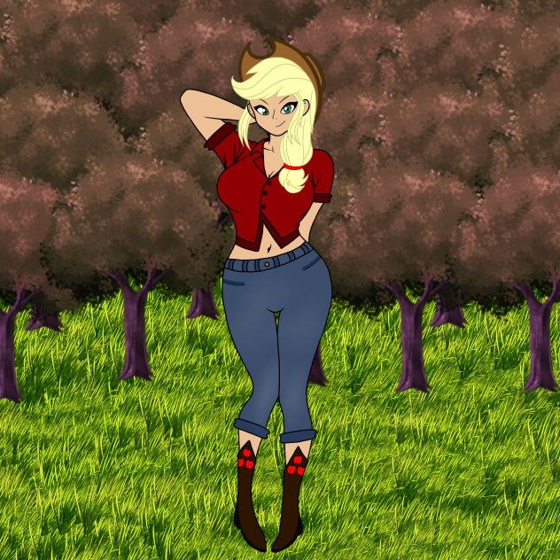 Applejack as an anime girl