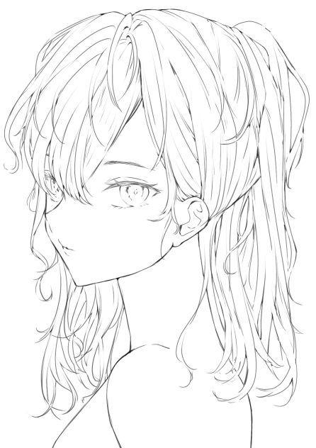 【線画lineart】lady