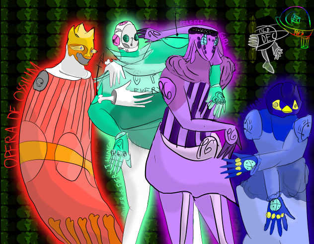 All my characters in a group photo