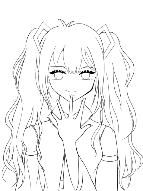 ミクさん線画