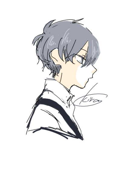 落書き銀髪少年