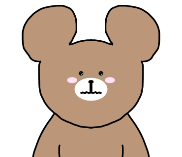 感激して泣いてるくまを描きました！