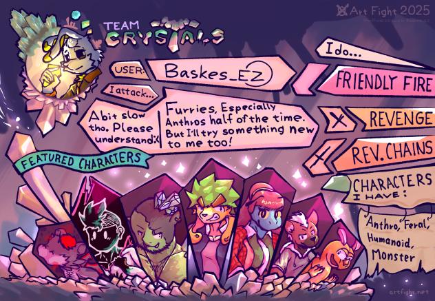 My Artfight id with 7 ocs I made
