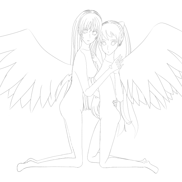 miku x luka x wing - uncolored