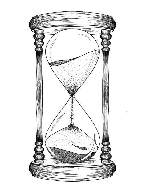 Black ink hourglass