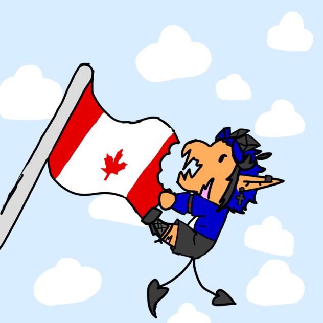 Eating Canadian flag