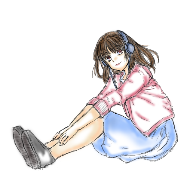 体育座り 色塗り