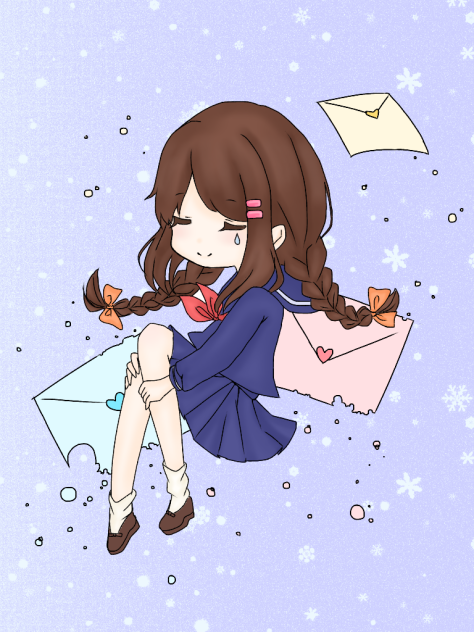 【線画】手紙。 塗らせていただきました