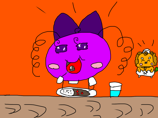 パントニオが作ったカレーを食べるまきこ