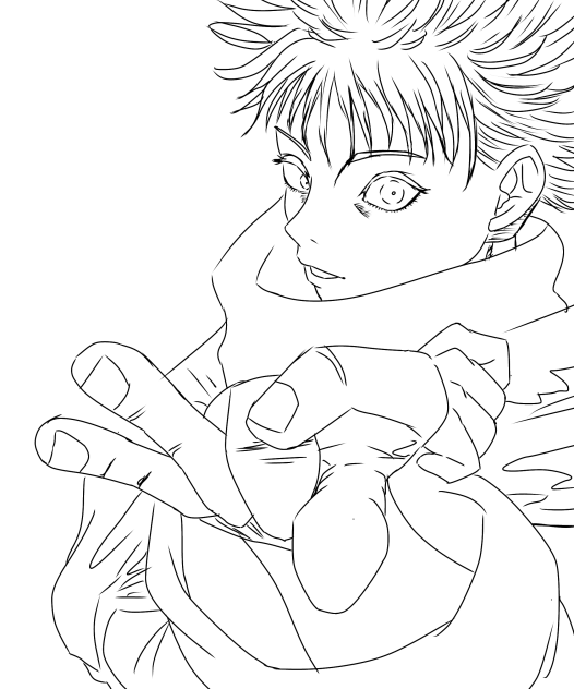 五条悟 線画 - ibisPaint