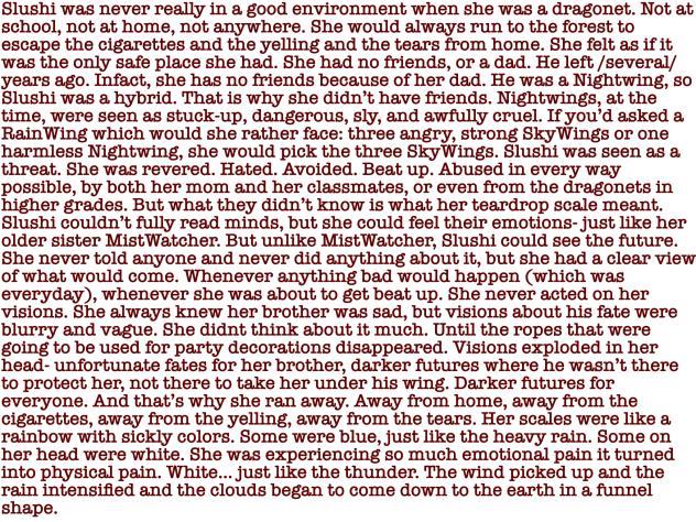 Actual lore for Slushi