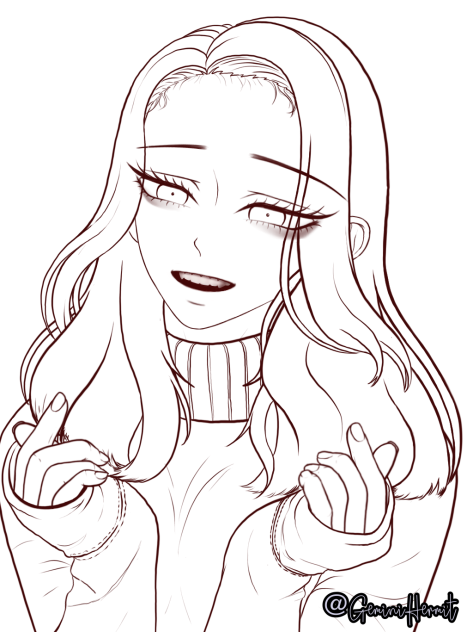 Hearts Pose Coloring Page