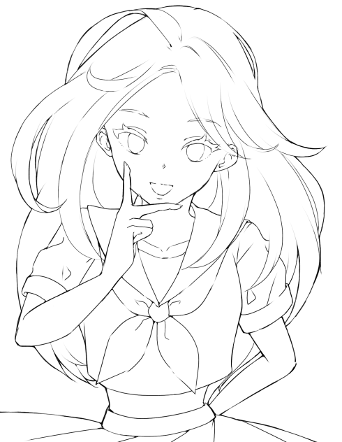 線画】Kちゃん(さいとうなおき先生オリジナルキャラ) - ibisPaint