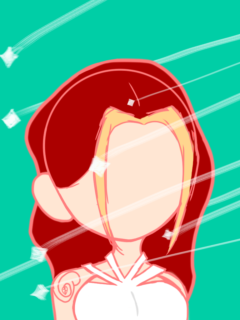 Faceless girl positioned at the stars - ibisPaint