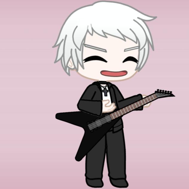Prussia playing electric guitar
