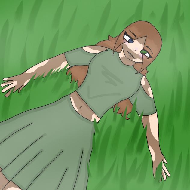 Laying on the grass
