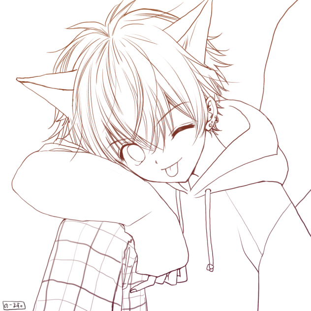 狐少年の塗り絵