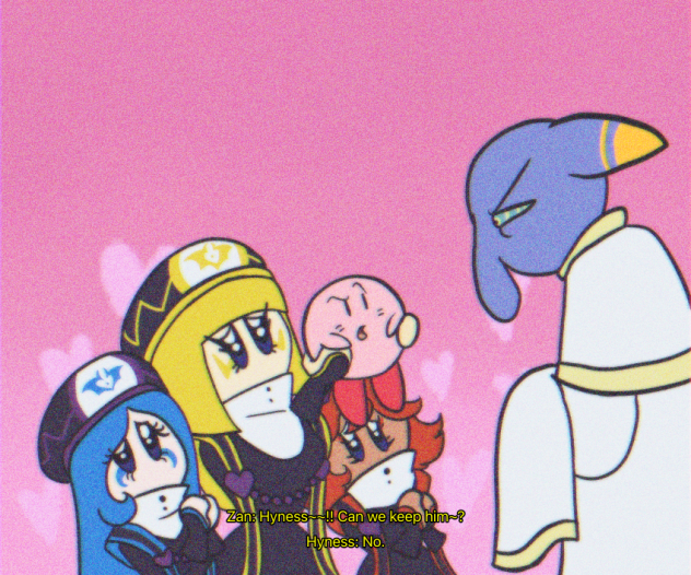 Kirby but 90s cartoon Jamba