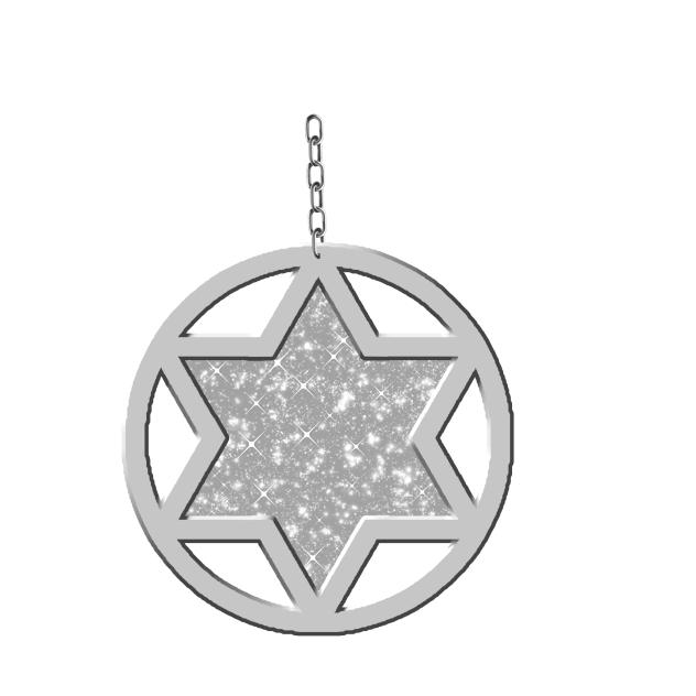 Y2K Accessory bead Hexagram 3 Silver