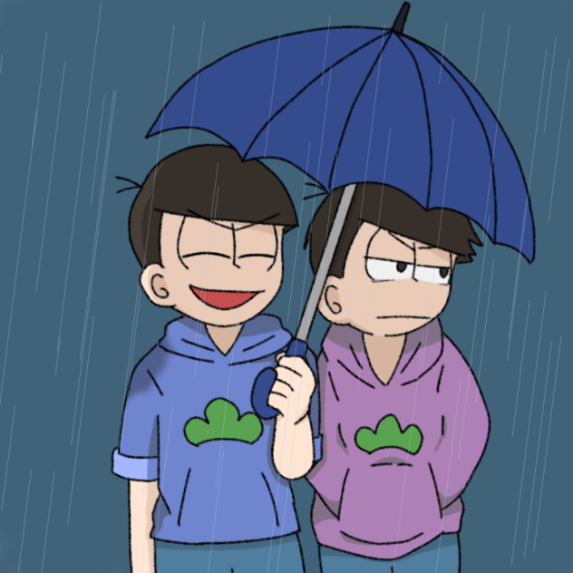 雨の日の色松