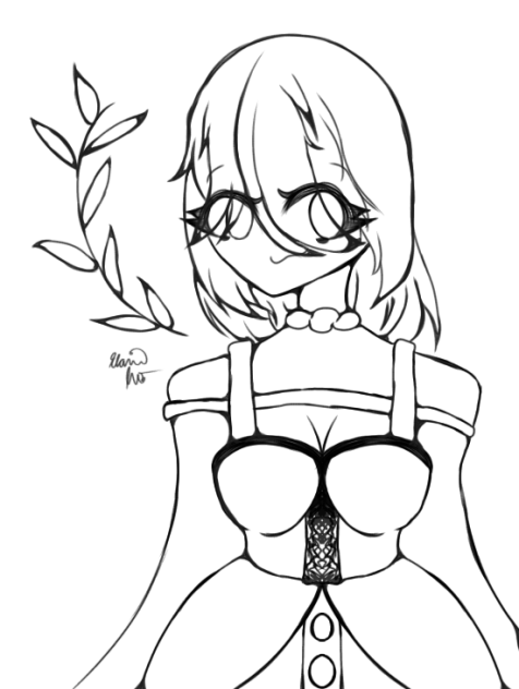 A Royal Girl Lineart