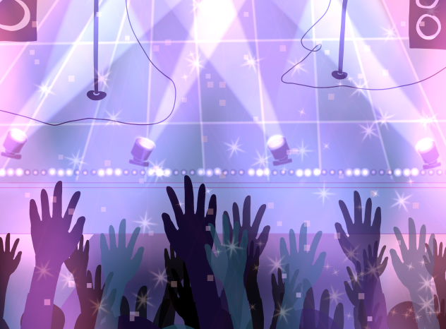 Live concert crowded